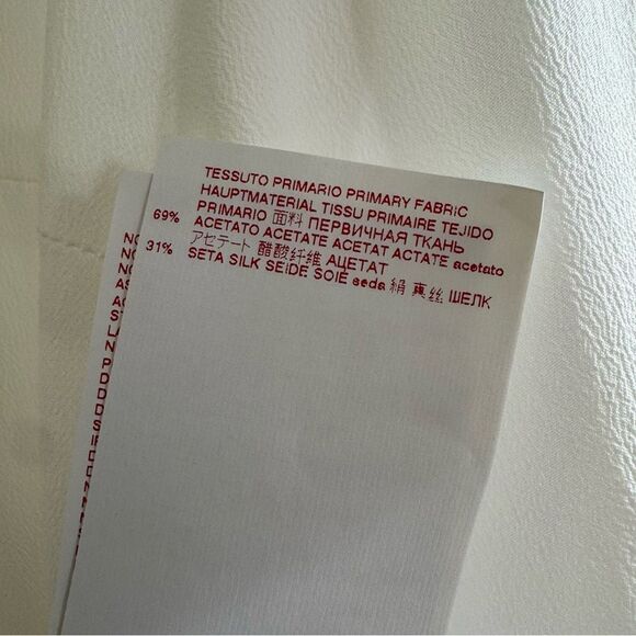 MARNI Peplum Blouse Size 4 Silk Blend Short Sleeve Color Block Semisheer - Picture 13 of 14